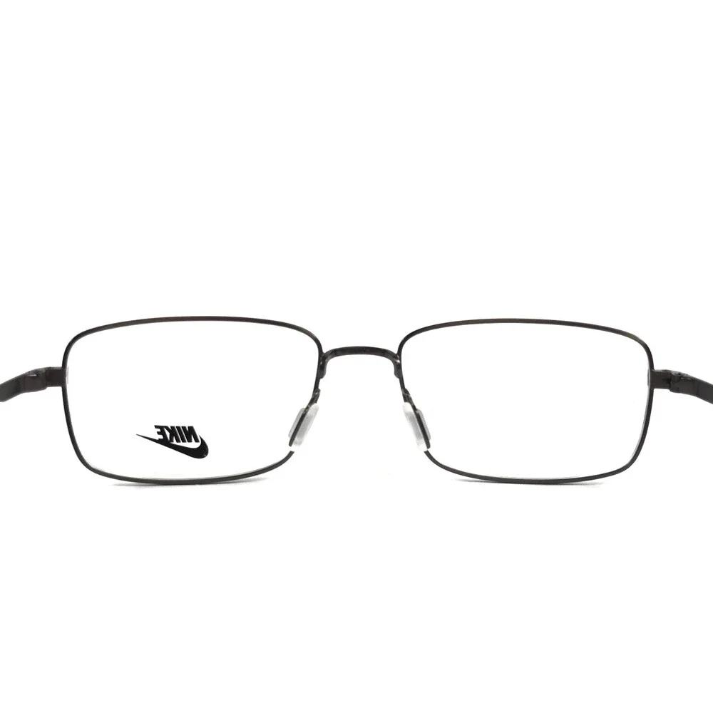 Nike Eyeglasses Frames 8205 082 Dark Gray Rectangle Wire Rim 52-17-140